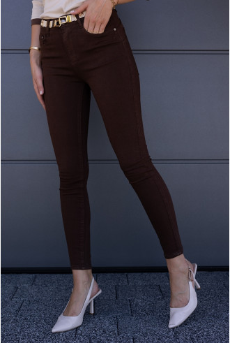 Spodnie Slim Jeans Brązowe
