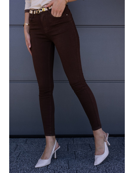 Spodnie Slim Jeans Brązowe