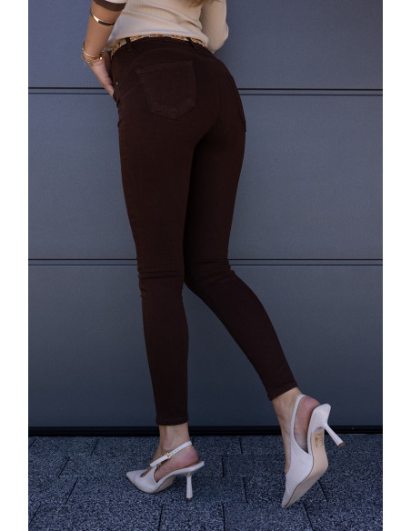 Spodnie Slim Jeans Brązowe