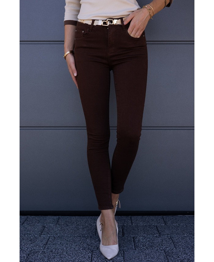 Spodnie Slim Jeans Brązowe