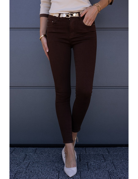 Spodnie Slim Jeans Brązowe