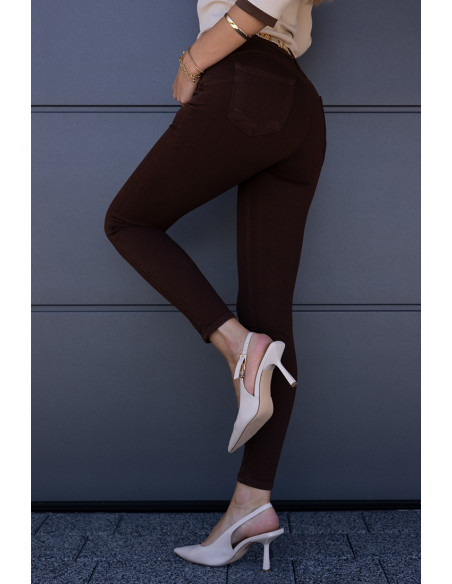 Spodnie Slim Jeans Brązowe