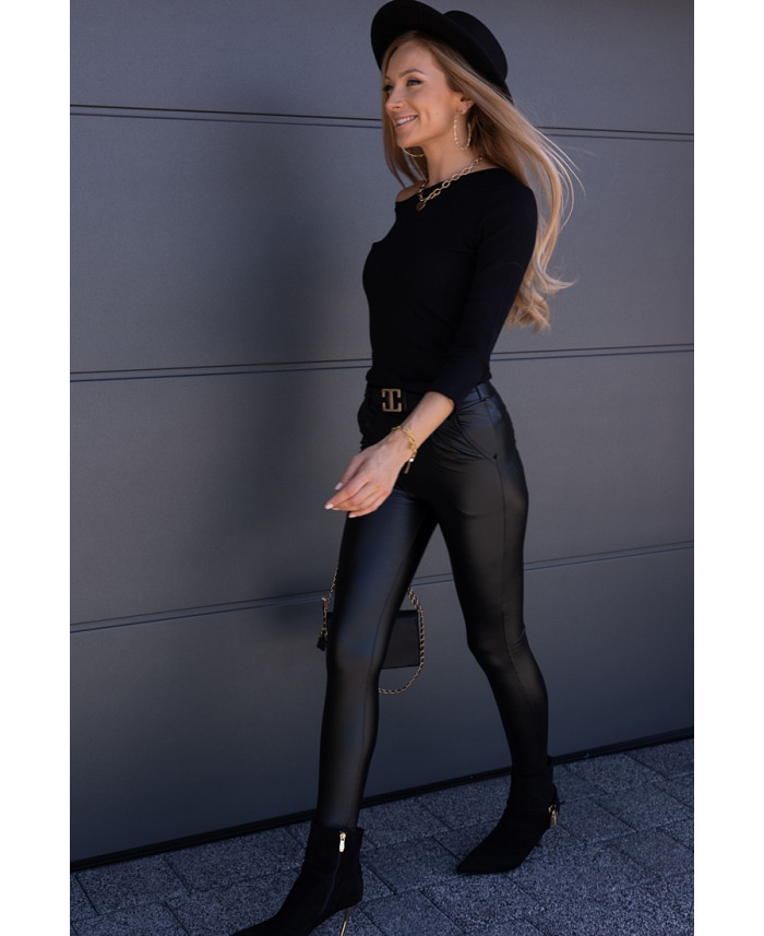 Spodnie Woskowane Leon Czarne