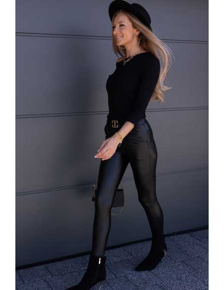 Spodnie Woskowane Leon Czarne