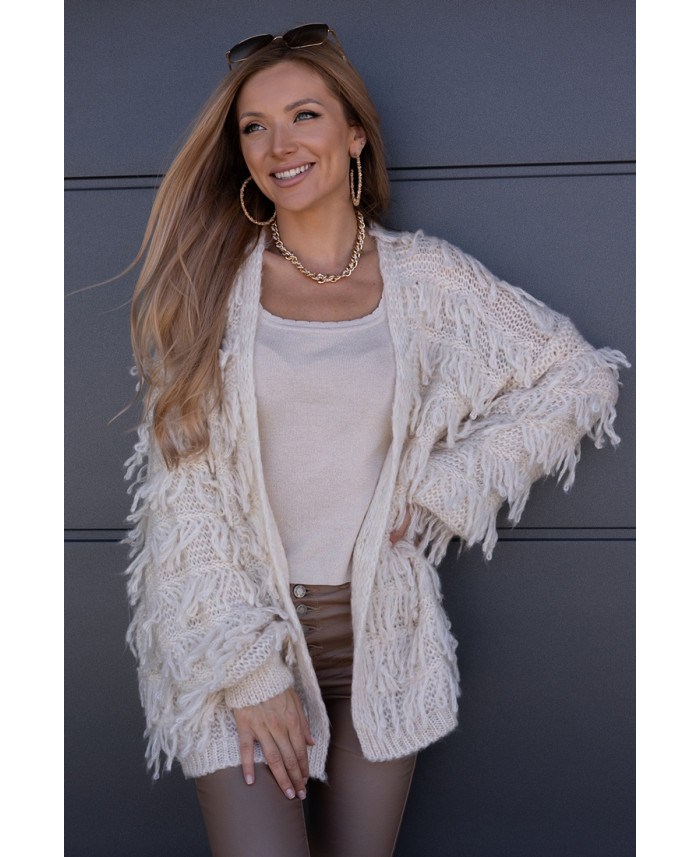 Sweter Kardigan Noodle Beżowy