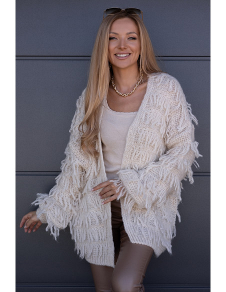 Sweter Kardigan Noodle Beżowy