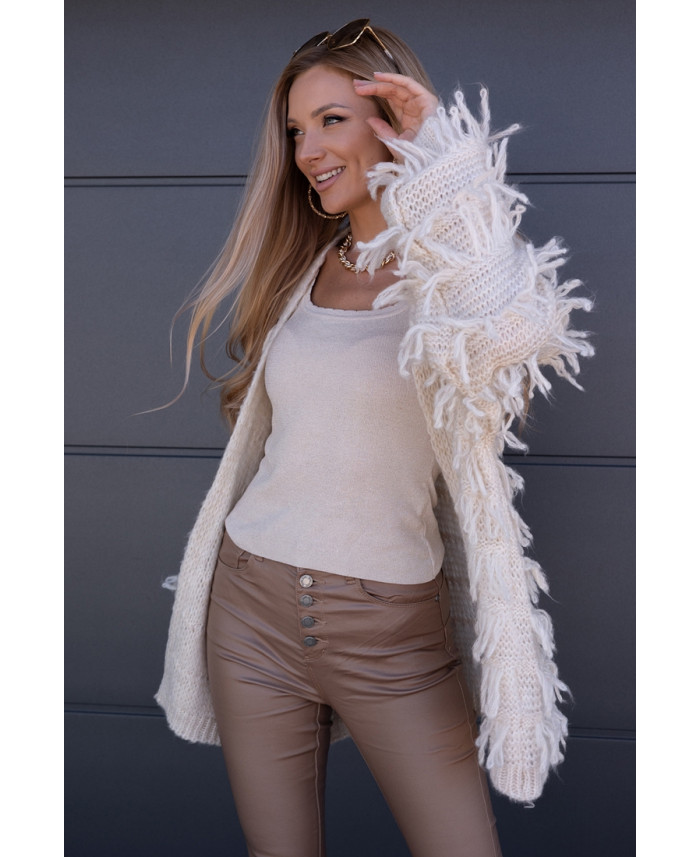 Sweter Kardigan Noodle Beżowy