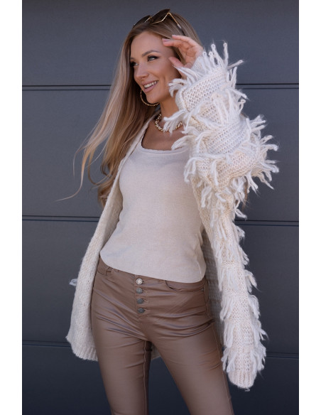 Sweter Kardigan Noodle Beżowy