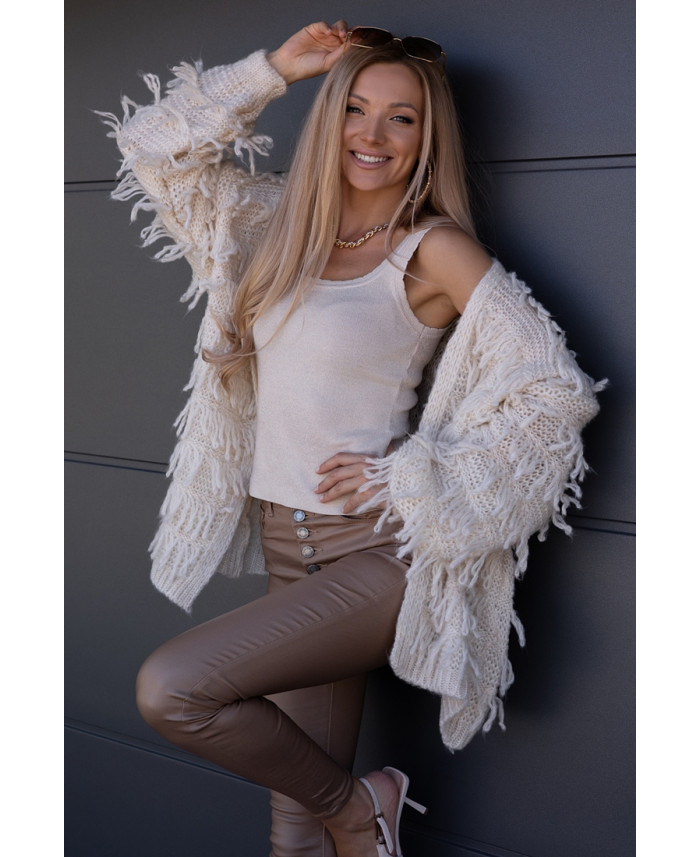 Sweter Kardigan Noodle Beżowy