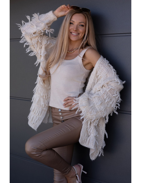 Sweter Kardigan Noodle Beżowy