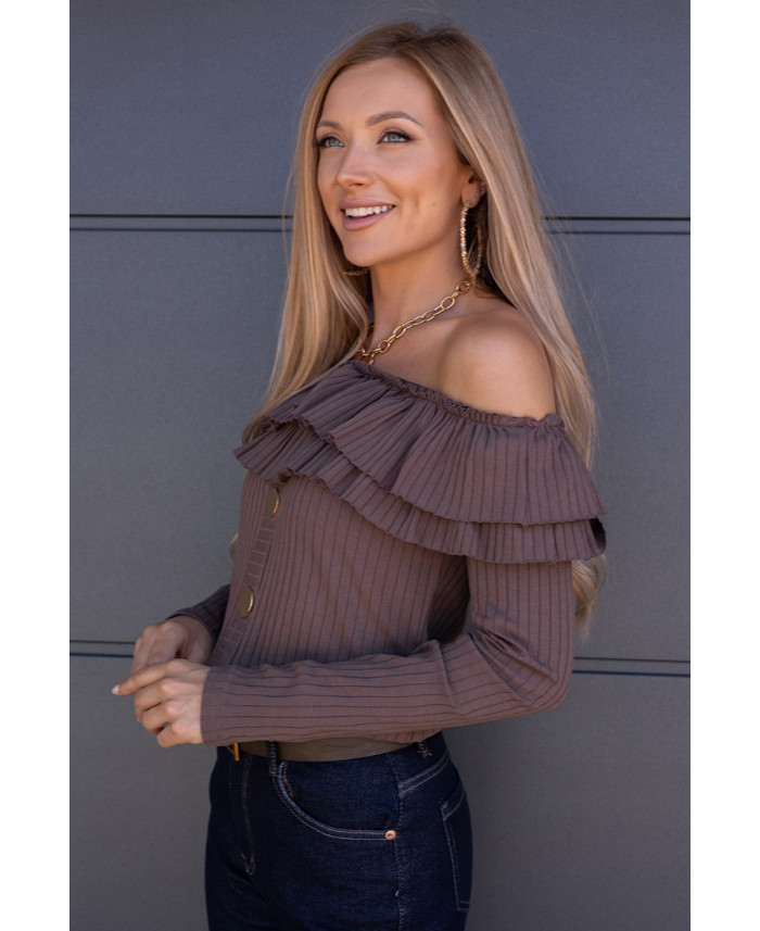 Bluzka Hiszpanka Finez Jasny Brąz