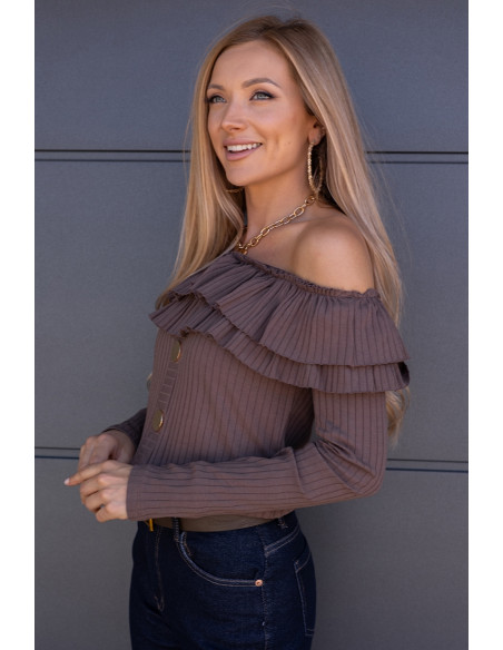 Bluzka Hiszpanka Finez Jasny Brąz