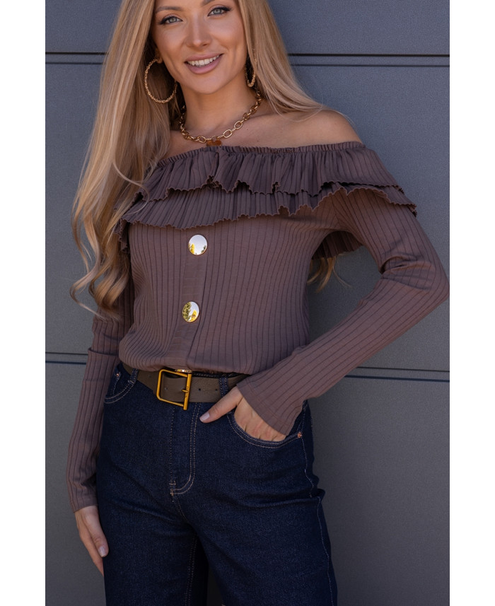 Bluzka Hiszpanka Finez Jasny Brąz