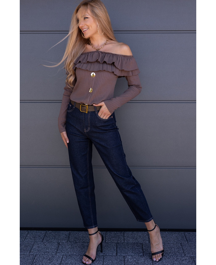 Bluzka Hiszpanka Finez Jasny Brąz