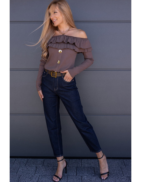 Bluzka Hiszpanka Finez Jasny Brąz