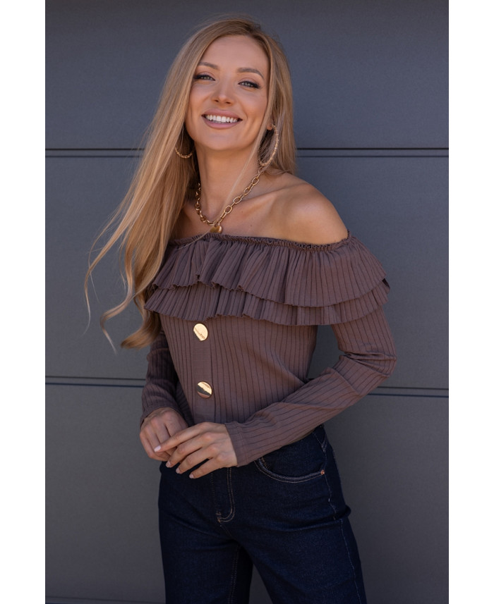 Bluzka Hiszpanka Finez Jasny Brąz