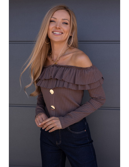 Bluzka Hiszpanka Finez Jasny Brąz