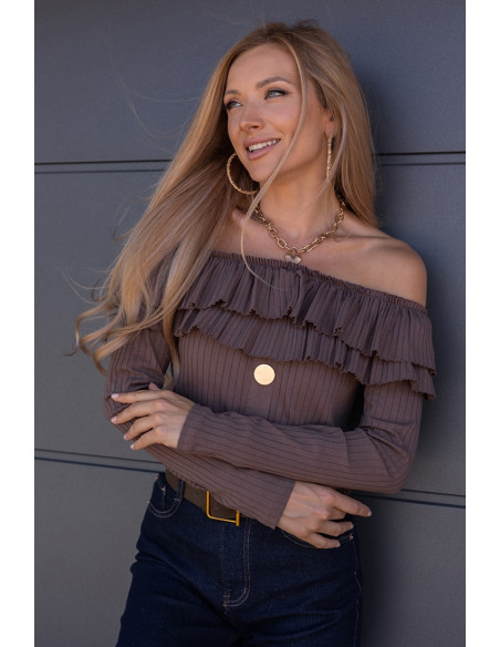 Bluzka Hiszpanka Finez Jasny Brąz