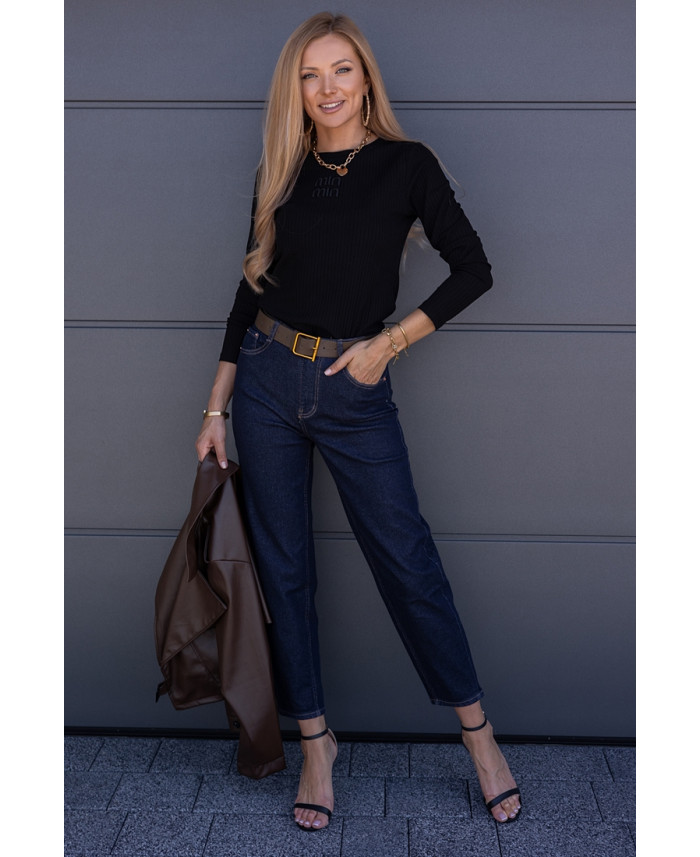 Bluzka Prążek Mimi Czarna