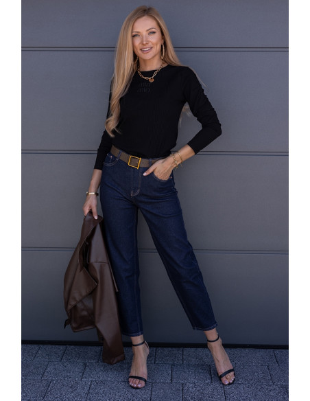 Bluzka Prążek Mimi Czarna