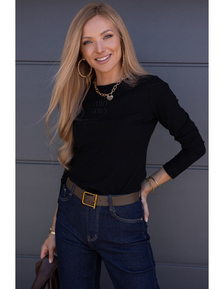 Bluzka Prążek Mimi Czarna