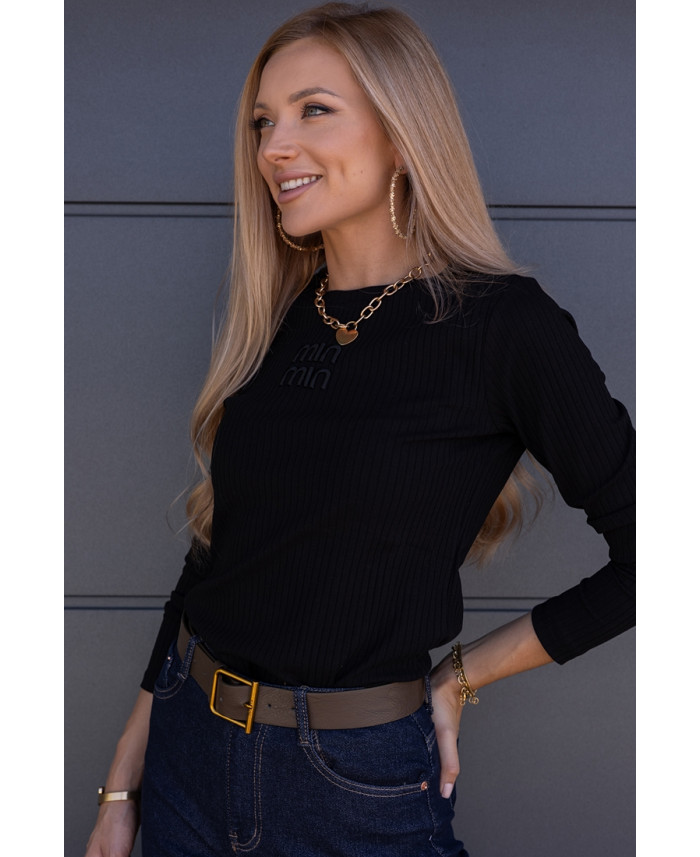 Bluzka Prążek Mimi Czarna