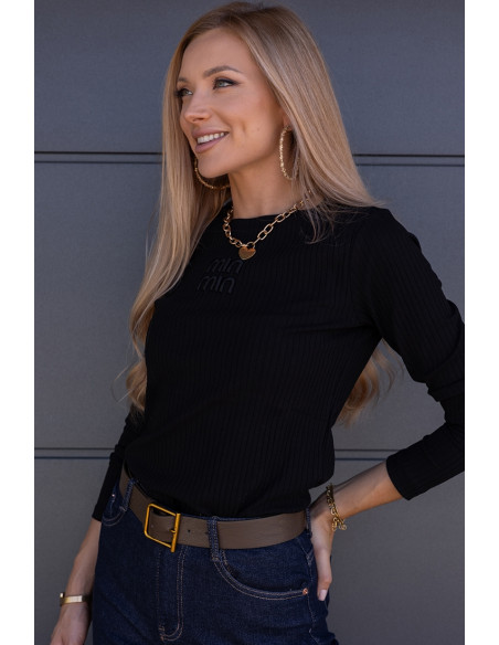 Bluzka Prążek Mimi Czarna