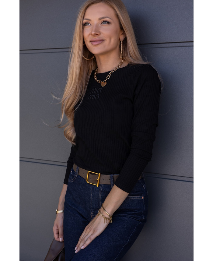 Bluzka Prążek Mimi Czarna