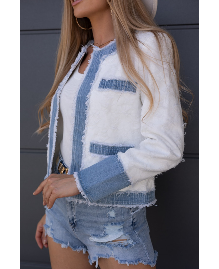 Żakiet z Jeansem Biały
