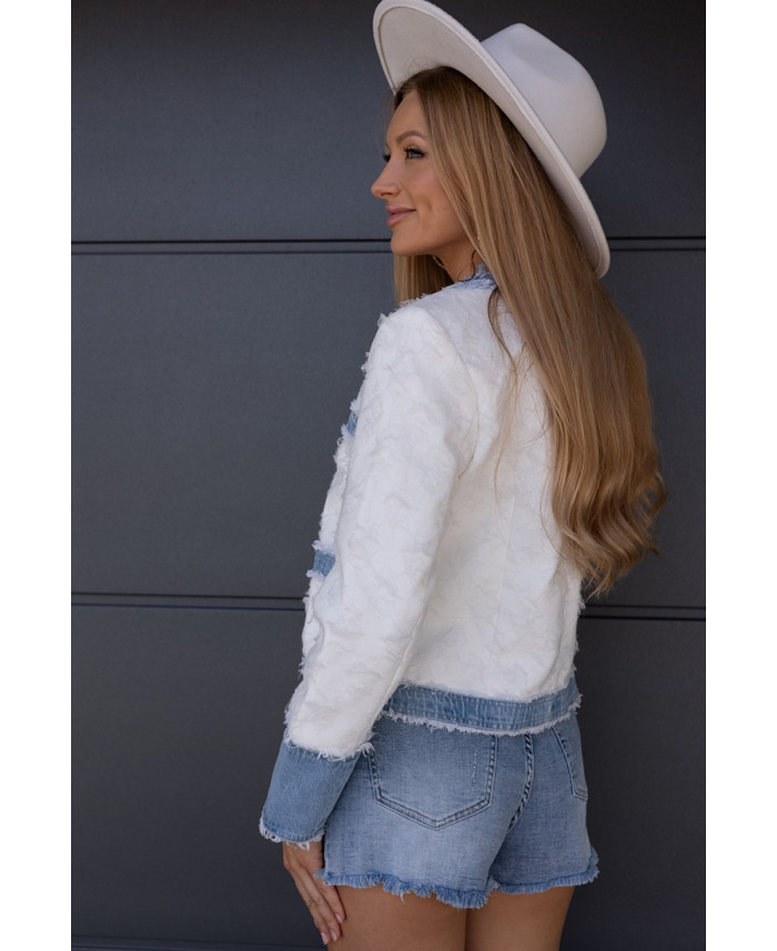 Żakiet z Jeansem Biały