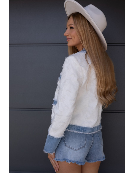 Żakiet z Jeansem Biały