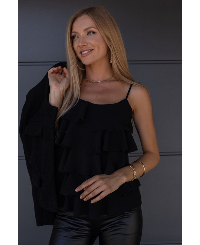 Bluzka Falbany Czarna