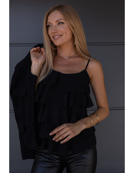 Bluzka Falbany Czarna