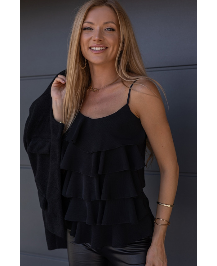 Bluzka Falbany Czarna
