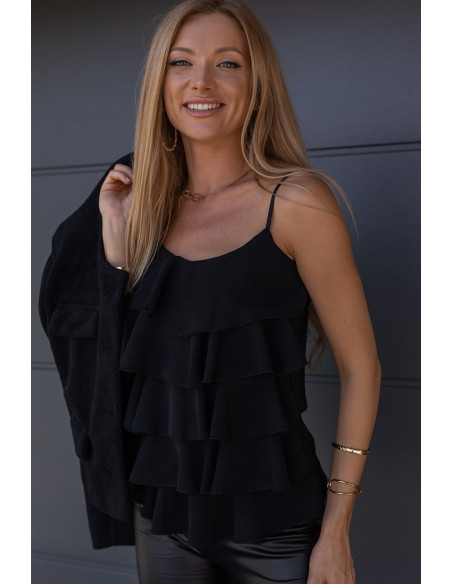 Bluzka Falbany Czarna