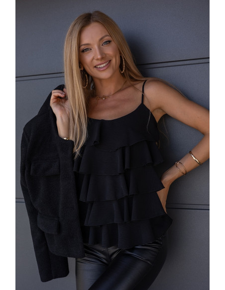 Bluzka Falbany Czarna