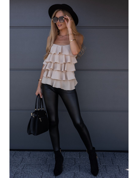 Bluzka Falbany Beżowa