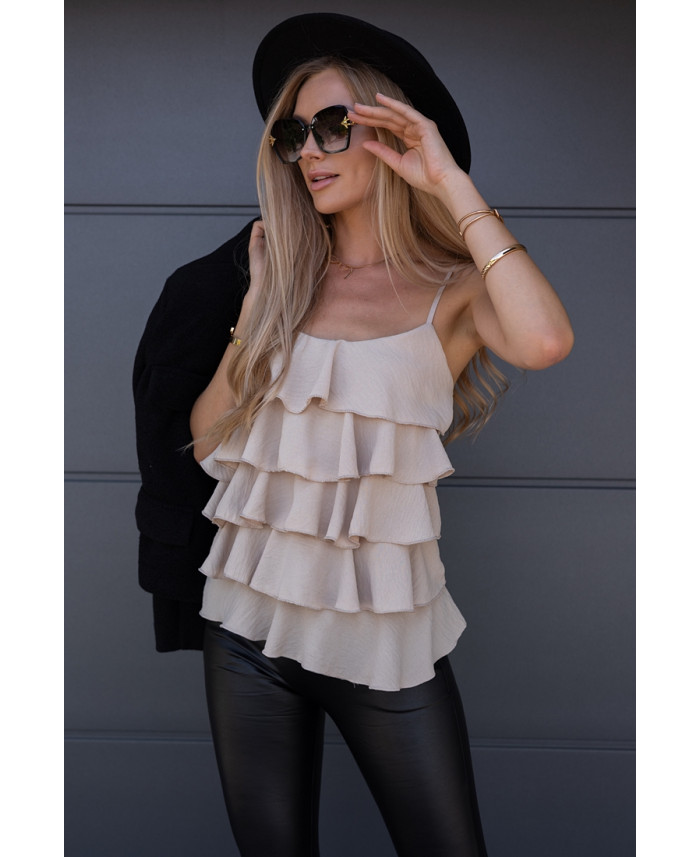 Bluzka Falbany Beżowa