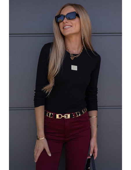 Bluzka Prążek Moni Czarna