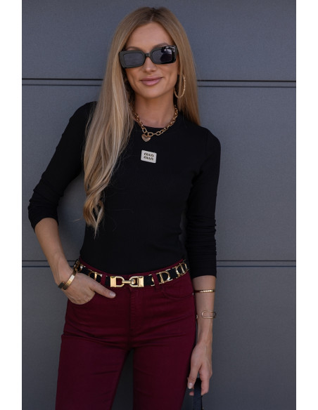 Bluzka Prążek Moni Czarna