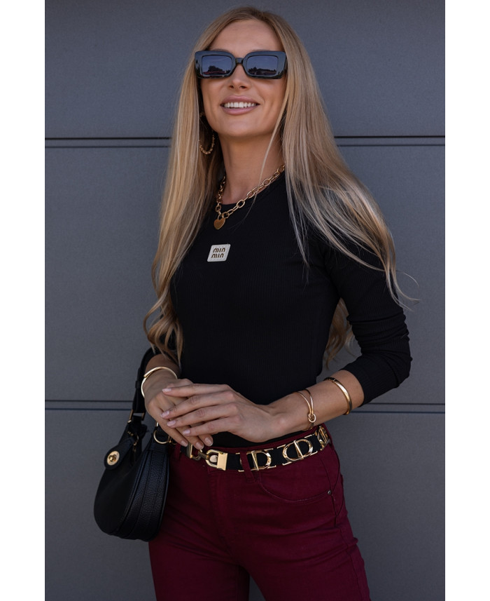 Bluzka Prążek Moni Czarna