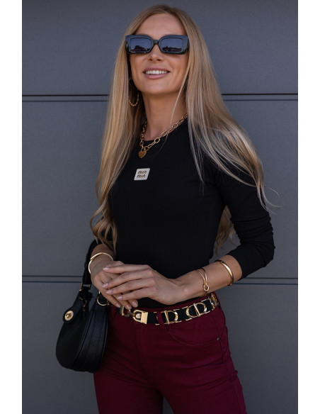 Bluzka Prążek Moni Czarna