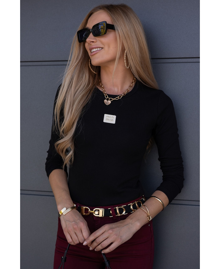 Bluzka Prążek Moni Czarna