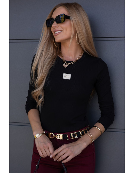 Bluzka Prążek Moni Czarna