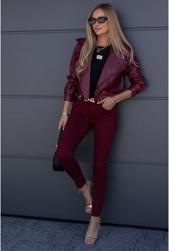 Spodnie Slim Jeans Burgund 2