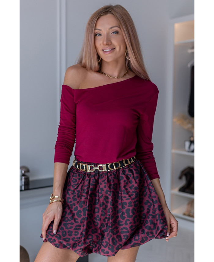 Bluzka Home Basic Bordowa