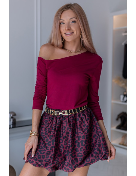 Bluzka Home Basic Bordowa