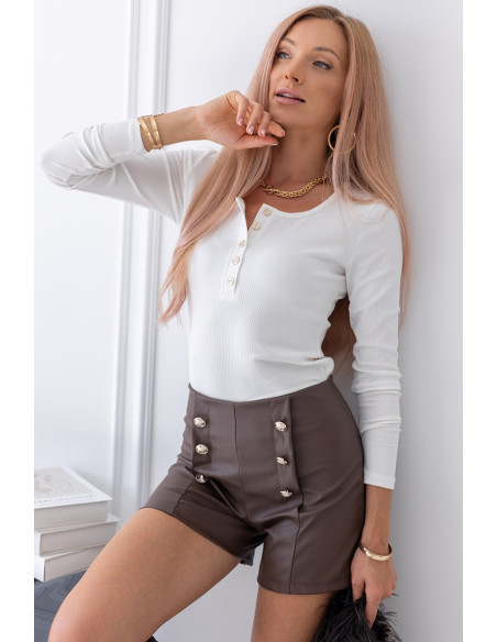 Krótkie Spodenki Buttoni Brązowe