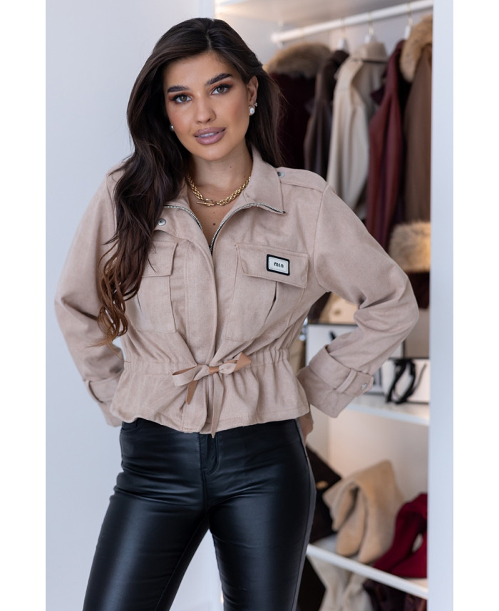 Kurtka Zamszowa Polly Ciemny Beż