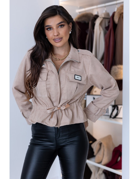 Kurtka Zamszowa Polly Ciemny Beż